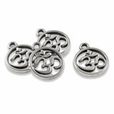 30 Om Charms - Silver Metal - Open Design - Yoga Namaste - DIY Jewelry