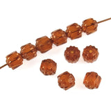 Topaz Faceted 6mm Crown Cathedral Beads, Czech Glass (25 Pieces)