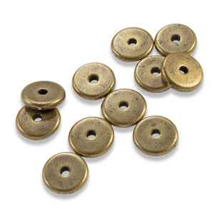100/Pkg Antique Brass Spacer Beads, TierraCast Disk, 8mm