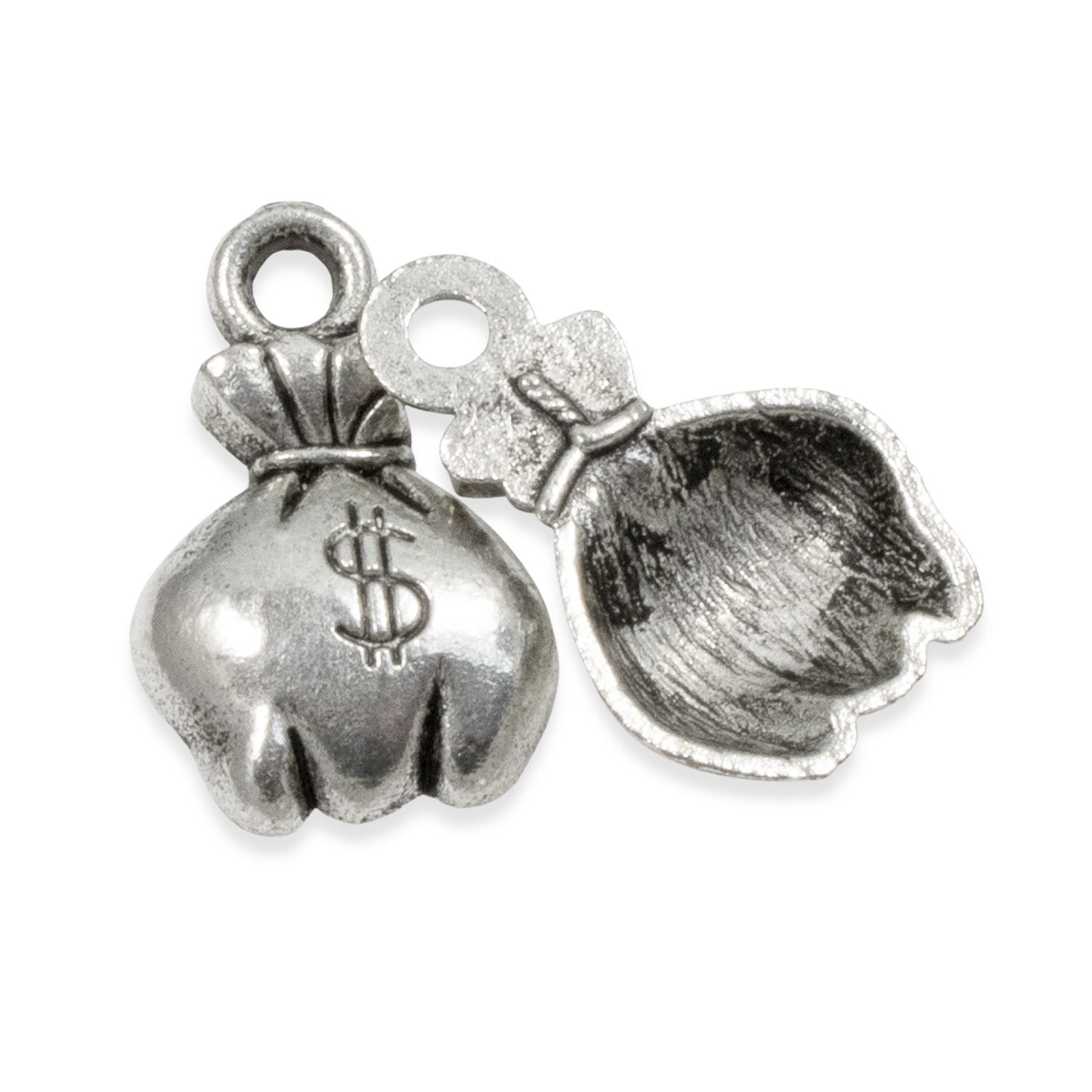 Silver Money Bag Metal Charms | Hackberry Creek