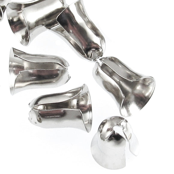 Silver Bell Pendants, Nickel Plated Brass, #6 Ball Chain Pull, 20/Pkg