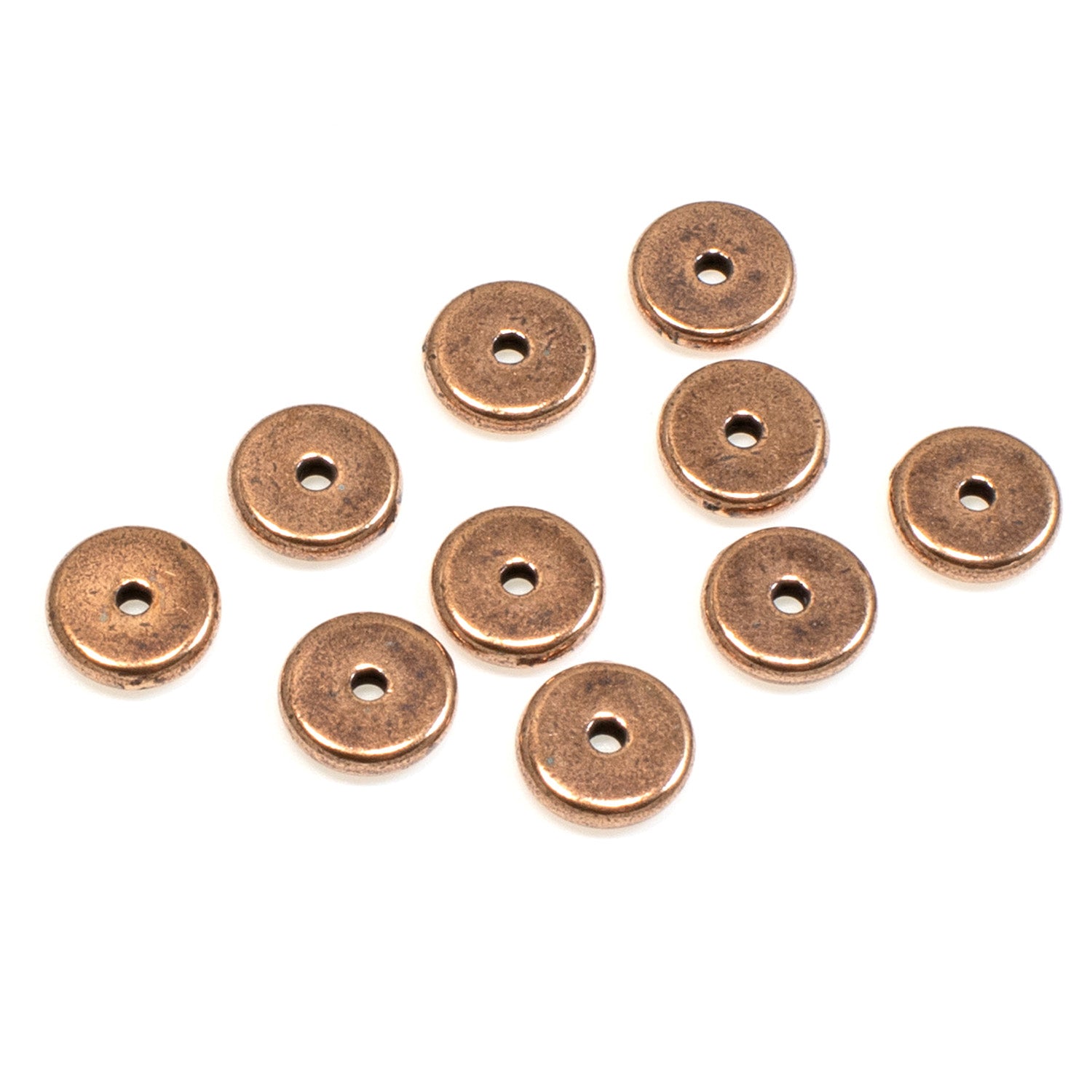 10 Copper, Spacer Beads for Bead Bracelet Antique Copper Beads for