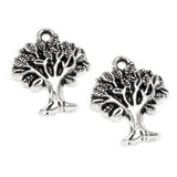 25 Tree of Life Charms - Silver Metal Nature Pendants - DIY Jewelry Making