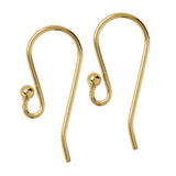 4 Pairs Gold Elegance Fishhook Ear Wires with Ball, 14K Plated Earring Hooks