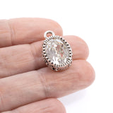 2/Pkg Silver Celestial Brilliance Pendant, European Clear Crystal Charms