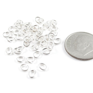 bright silver small oval jump rings