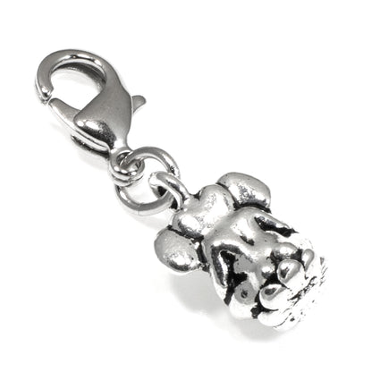 Ganesh Elephant Clip-on Charm, Silver Hindu Deity Accessory for Purse & Jewelry