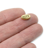 Gold Oval Hope Beads, TierraCast Inspirational Word Bead 2/Pkg