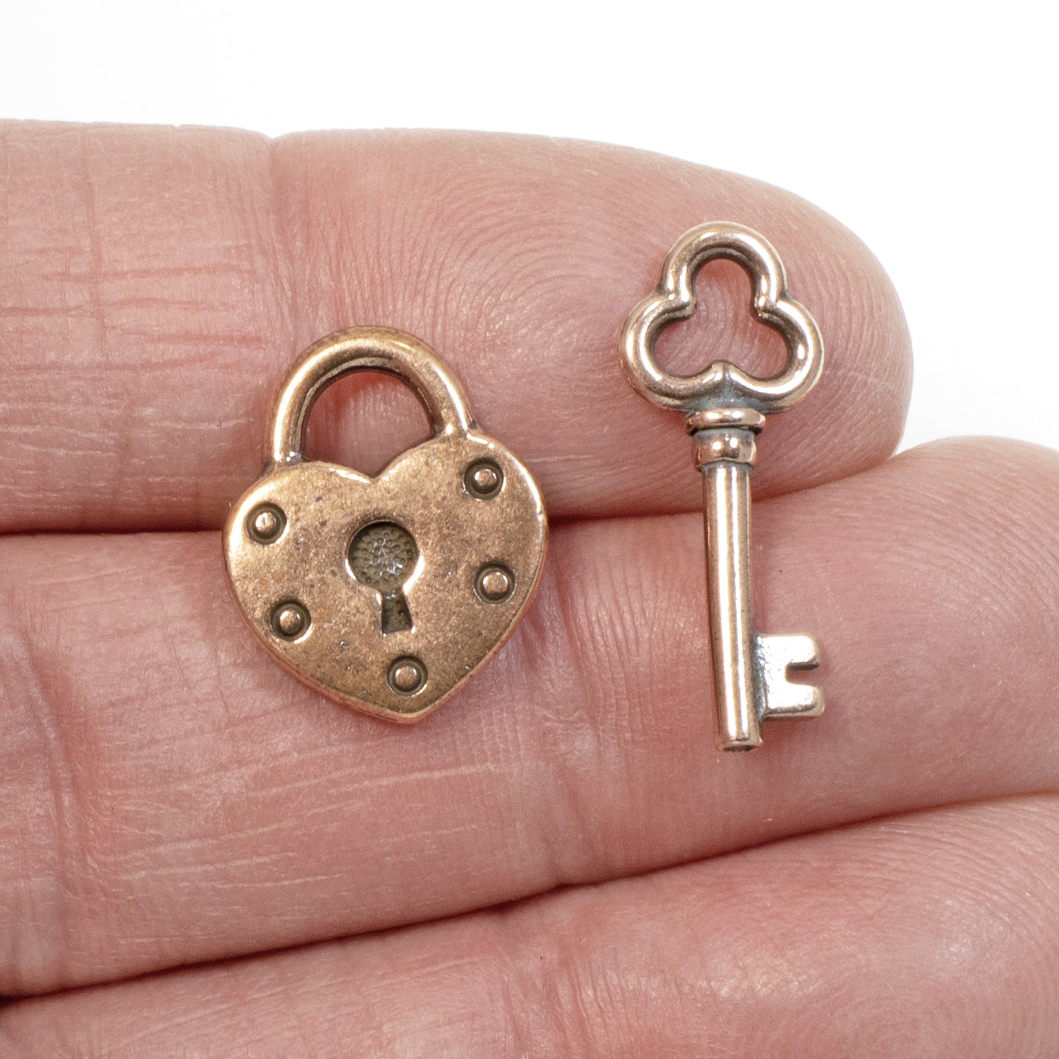 Gold Plated Heart Lock and key Charm Bracelet