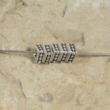 4mm Silver Square Rococo Beads, TierraCast Dotted Spacers 10/Pkg