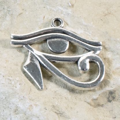 6 Eye of Horus Pendants - Metal Egyptian Charms - Handmade Protection Jewelry