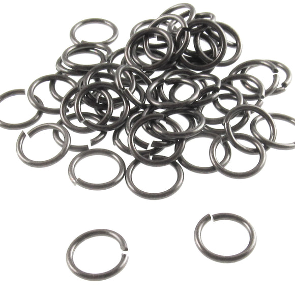 Black 7mm Round Open Jump Rings