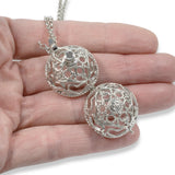 Silver Cage Pendant with Heart Design + Chain | Customizable Memory Locket