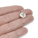 2Pc. Silver "Y" Initial Charms, TierraCast Round Small Alphabet Letter