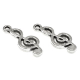 12 Silver Treble Clef Charms, Musical Note Set for DIY Jewelry and Crafts