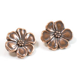 Copper Apple Blossom Buttons, TierraCast Flower Leather Clasp 2/Pkg
