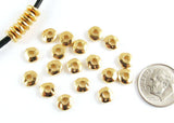 25 Bright Gold Nugget 6mm Spacer Beads with Large 2mm Hole for Leather Cord