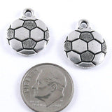 Silver Soccer Ball Charms, TierraCast Athletic Sports Charm 2/Pkg