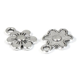 Silver Daisy Flower Charms, Bulk Metal Floral Drops 50/Pkg