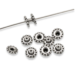 10/Pkg Silver Beaded 8mm BeadAligner + 2.5mm Peg, Large Hole Bead Stabilizers