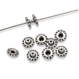 10/Pkg Silver Beaded 8mm BeadAligner + 2.5mm Peg, Large Hole Bead Stabilizers