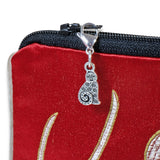 Silver Cat Clip-on Charm with Lobster Clasp, Purse, Pet Collar Jewelry