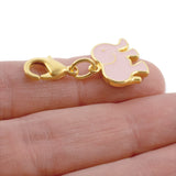 Adorable Pink Elephant Clip-on Charm, Gold & Enamel Accessory for Bags & Jewelry