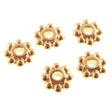Bright Gold 6mm Daisy Spacer Beads