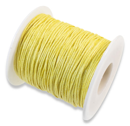 Sunny Yellow 1mm Waxed Cotton Cord, 70 Meters, Macrame, Beading String