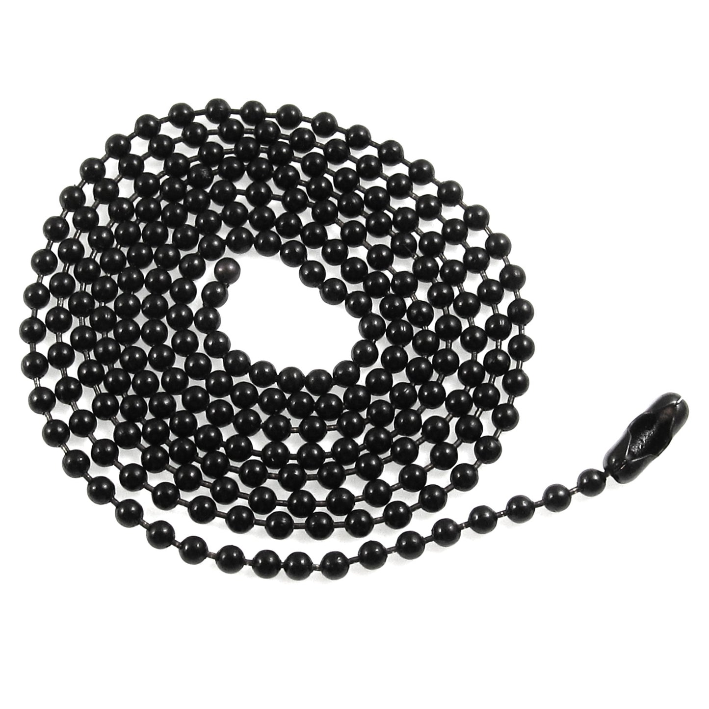 Black Coated Steel Ball Chain Necklace | #3 Dog Tag Chain | 2.4mm 30 inches