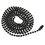 Black Coated Steel Ball Chain Necklace | #3 Dog Tag Chain | 2.4mm 30 inches