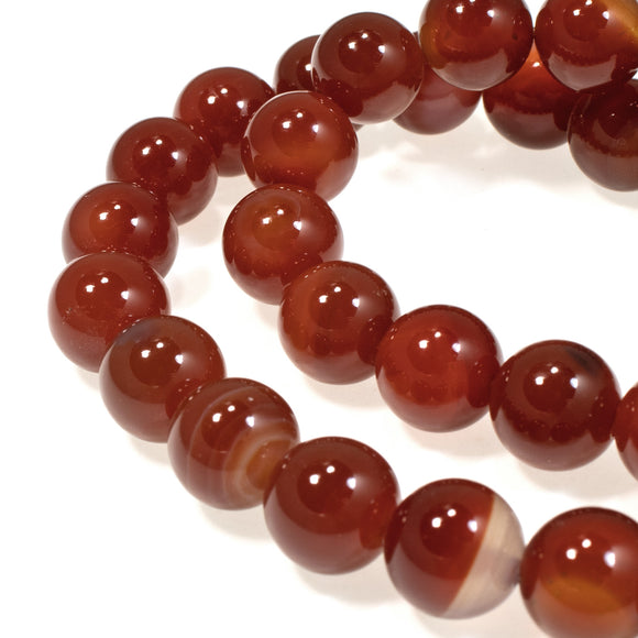 Carnelian Agate 10mm Round Beads, Burnt Orange Gemstone Beads for Jewelry Making