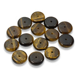12mm Tiger Eye Disk Beads, Golden Brown Gemstone Spacer 20/Pkg