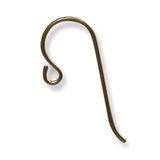 10 Antique Brass Niobium Ear Wires + Small Loop, TierraCast Hypoallergenic Earring Hooks