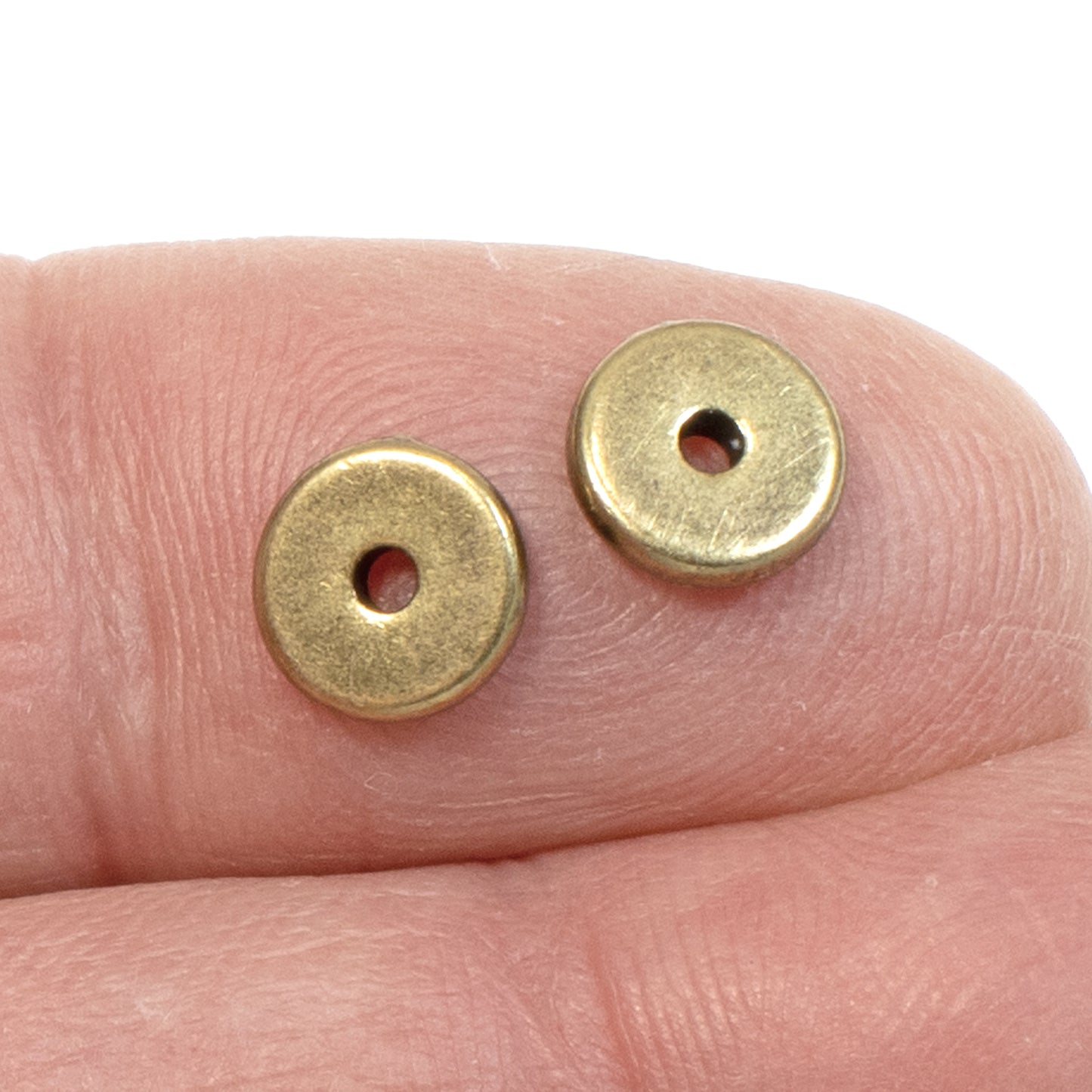 25 Antique Brass 7mm Disk Spacer - TierraCast Contemporary Beads for DIY Jewelry