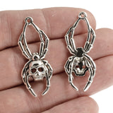 Silver Skull Spider Pendants