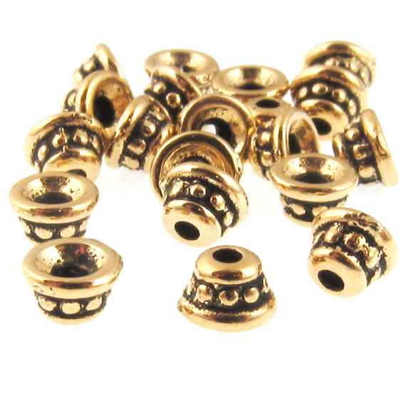 Gold Beaded 4mm Bead Caps