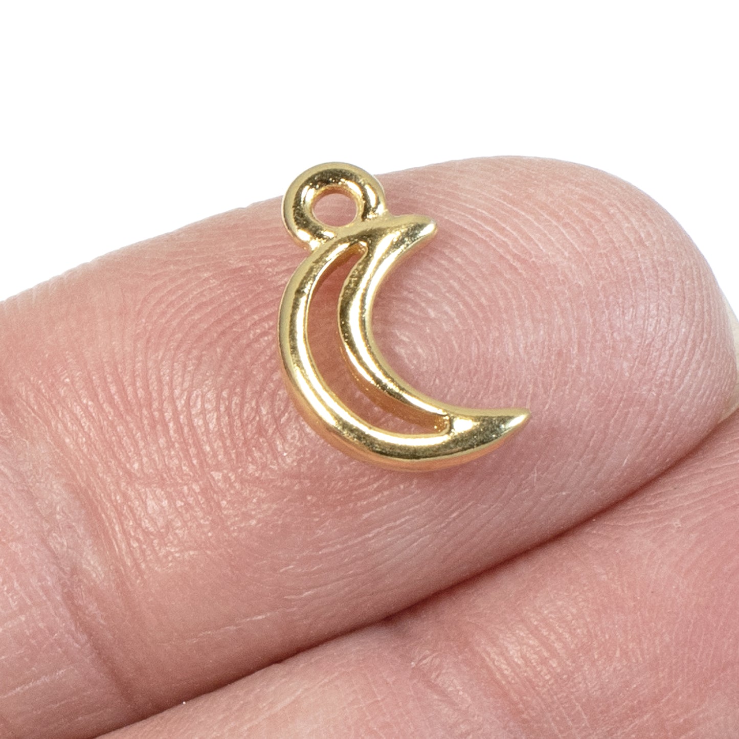 Gold Crescent Moon Charms, TierraCast Small Celestial, Space Charm 4/Pkg