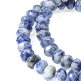 Denim Lapis Faceted Rondelle Beads, Blue Gray Gemstone 74Pcs/Strand
