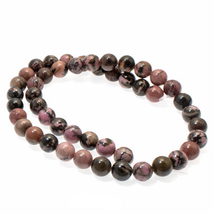 Pink Rhodonite Beads - 8mm Round Stone - Natural Stone - Jewelry Making