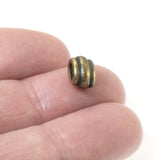 Antique Brass Deco Barrel Slider Beads for Leather Cord, ID 4x2mm 4/Pkg
