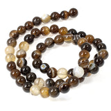 Brown Agate 6mm Round Gemstone Beads, 62 Pcs/Strand