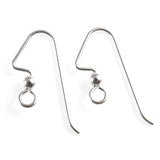 Sterling Silver Angled Ear Wires + 3mm Ball Accent