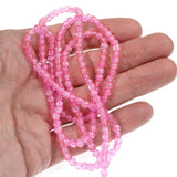 Bright Hot Pink 4mm Round Glass Crackle Beads, 200/Pkg