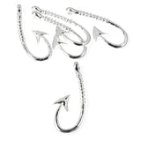 Silver Fish Hook Pendants, Large Metal Nautical Fisherman Charms 5/Pkg
