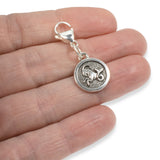 Silver Capricorn Clip-on Charm, Astrology Zodiac The Goat + Lobster Clasp