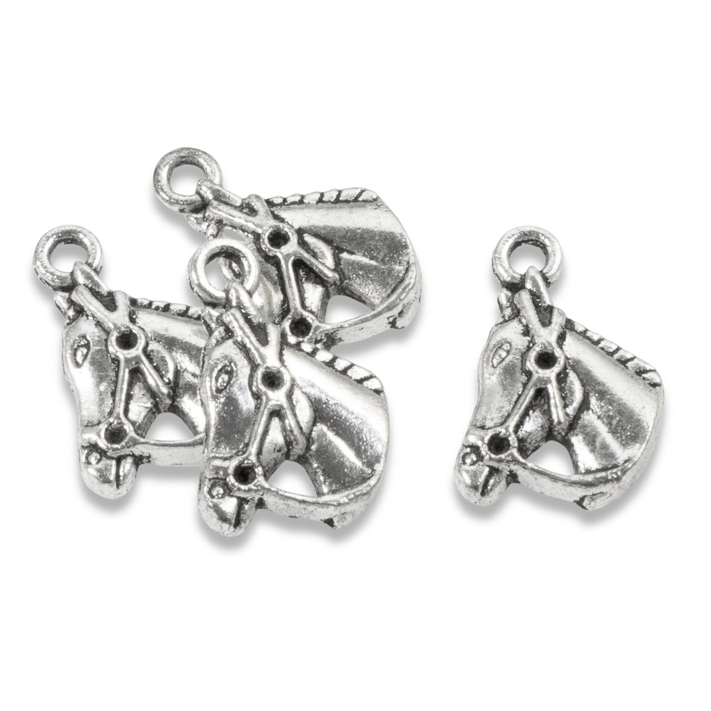 15 Silver Horse Charms - Cowboy Rodeo Pendants - DIY Western Jewelry-Making