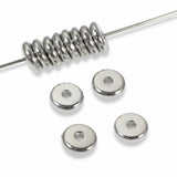 Silver 6mm Disk Beads, TierraCast Smooth Contemporary Spacer 25/Pkg