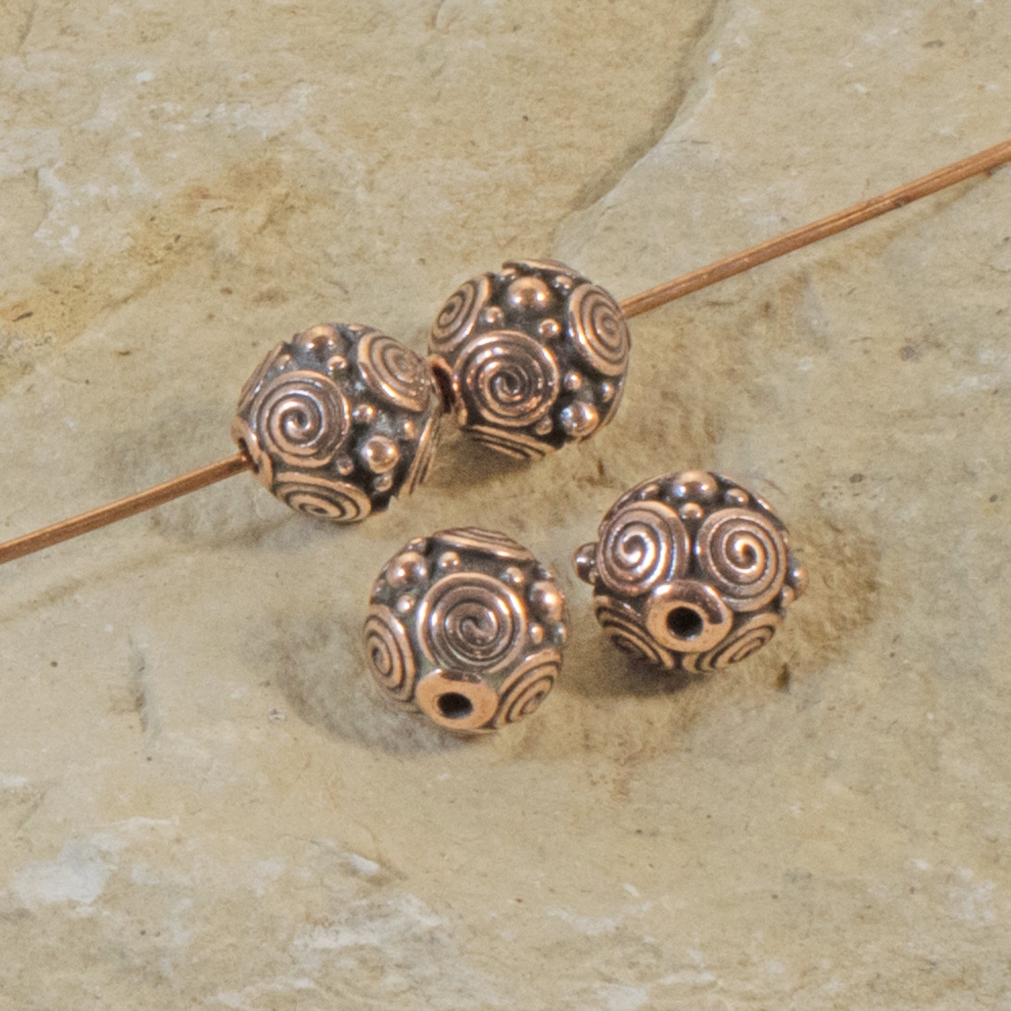 5 Large Copper Spiral Pinch Bail, Tierracast Jewelry Bails for
