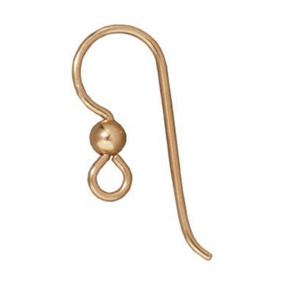 10 Gold Filled Ear Wires + 3mm Accent Bead, TierraCast Earring Hooks
